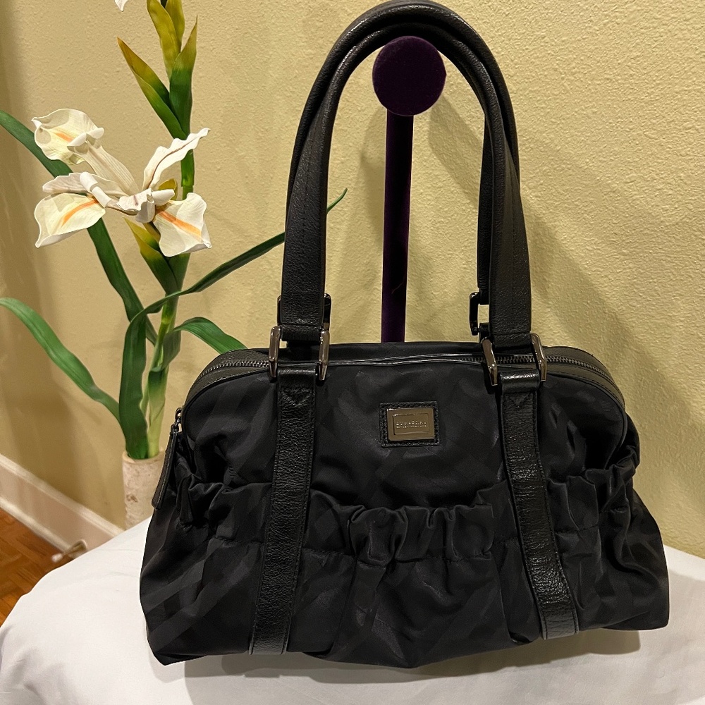 Burberry Shoulder Bag Black Nylon with Tonal Nova Check Print